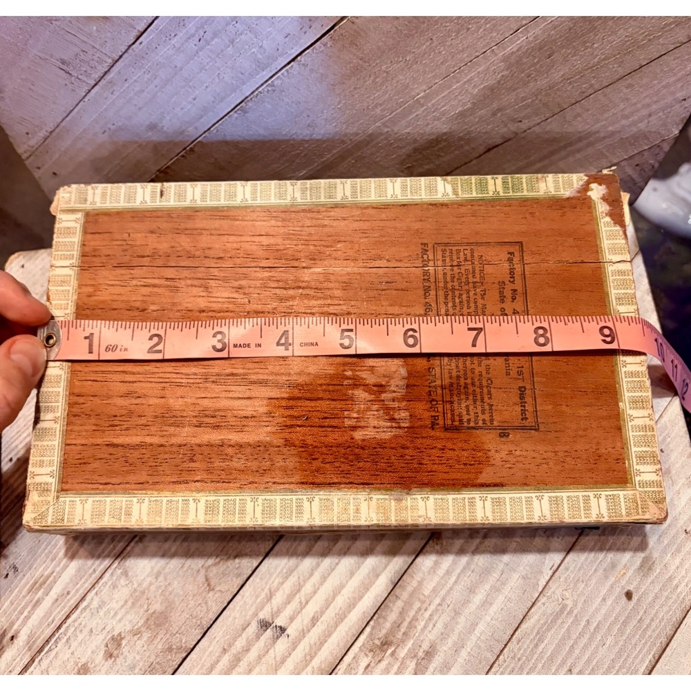 Vintage Van Dyck Wooden Cigar Box General Cigar Co National Very Choice Empty - Picture 5 of 9